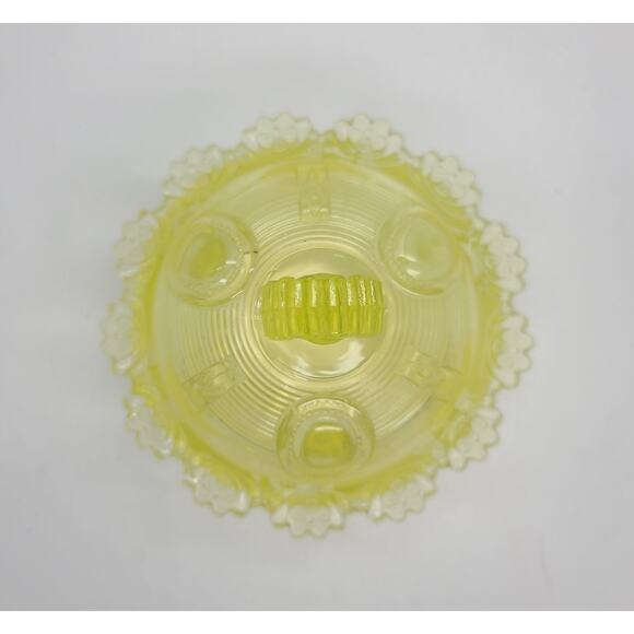 Antique Greentown Indiana Tumbler Dewey Vaseline Glass Small Butter w/ Lid MINT - Picture 4 of 9